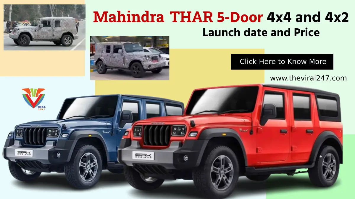 Mahindra Thar 5-Door 4x4 and 4x2 Launch Date and Price